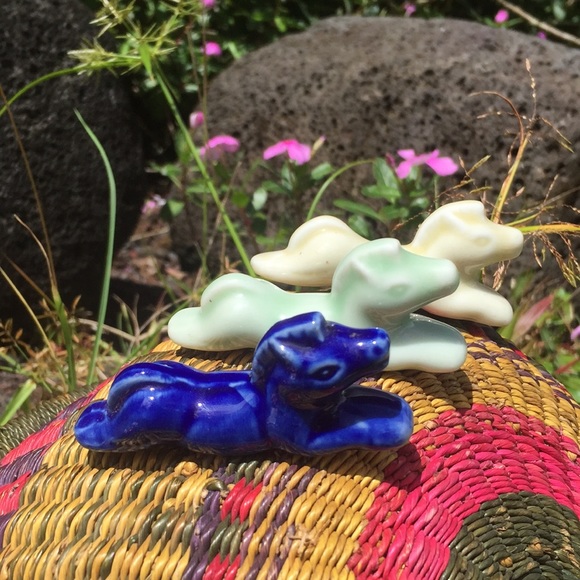 Other - Ceramic -Glazed Crouching Horses Other - Ceramic -Glazed Crouching Horses